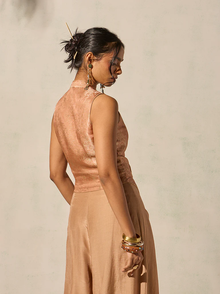 Jacquard Top - Peach - Image 2