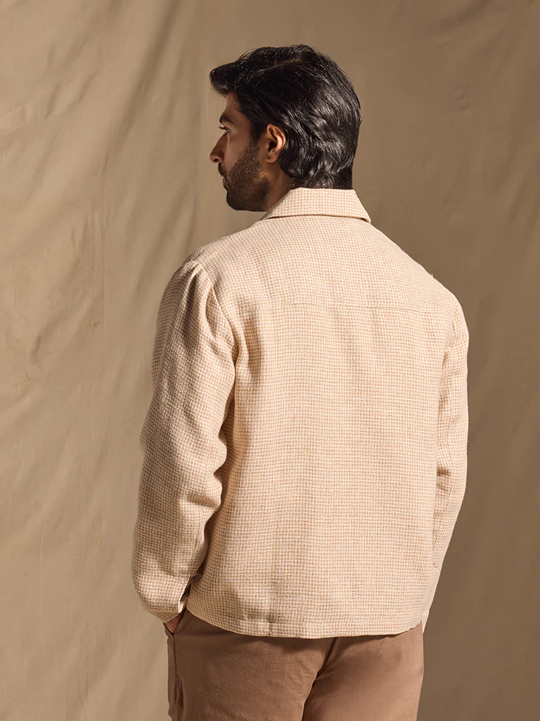 Knit-Textured Jacket - Beige - Image 5