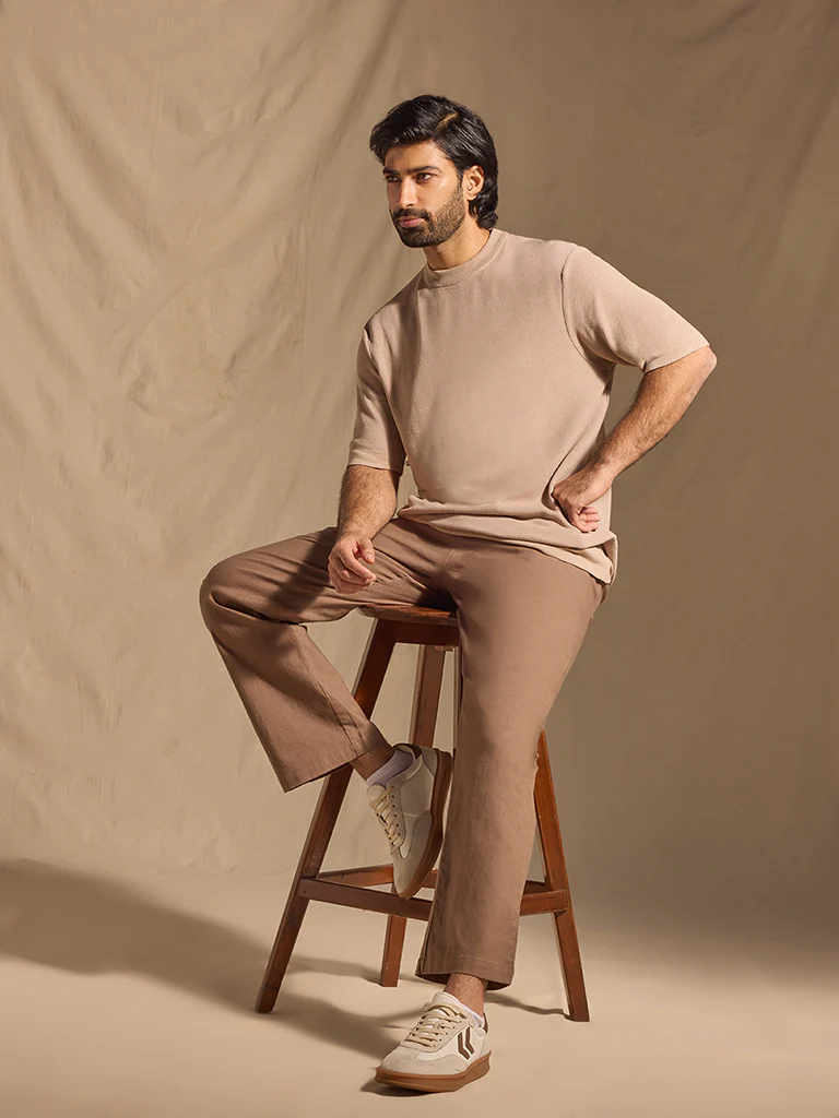 Knitted T-Shirt - Beige