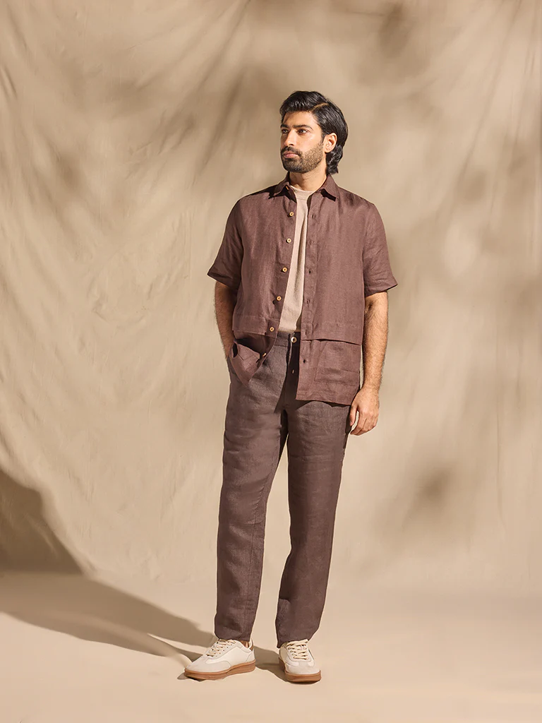 Linen Shirt - Brown - Image 2
