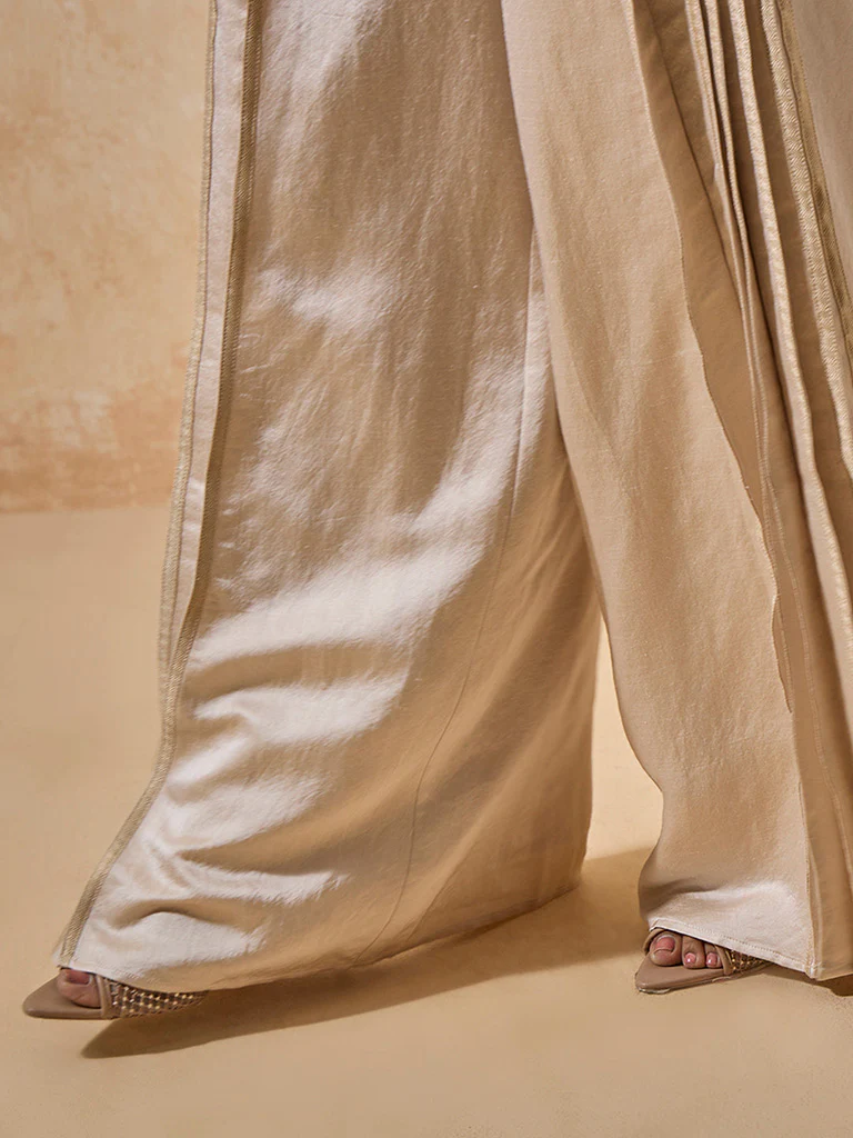 Pleated Cream Pants - Image 4