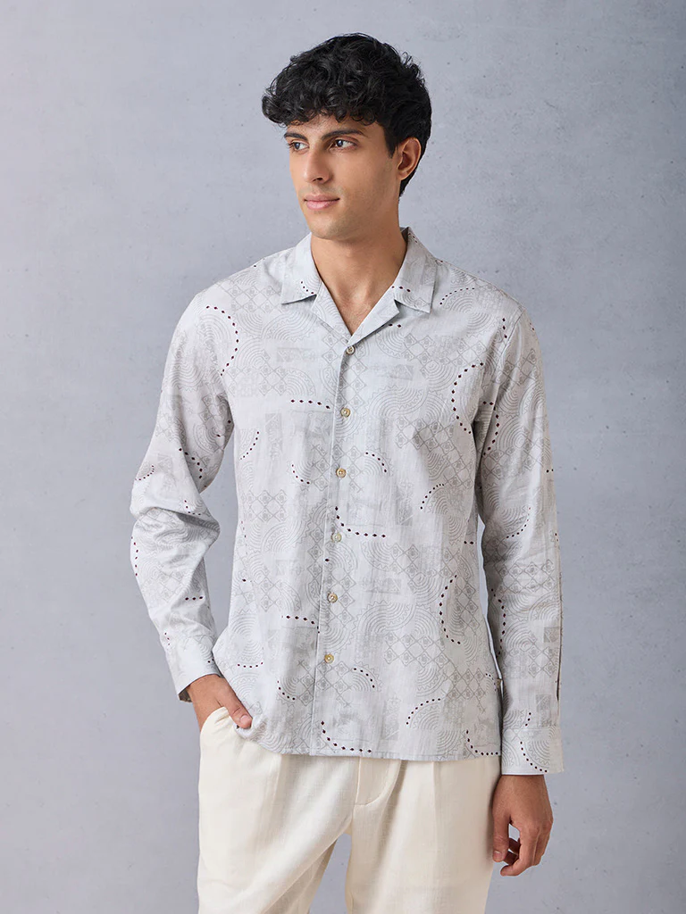 Printed Grey Shirt - Image 2