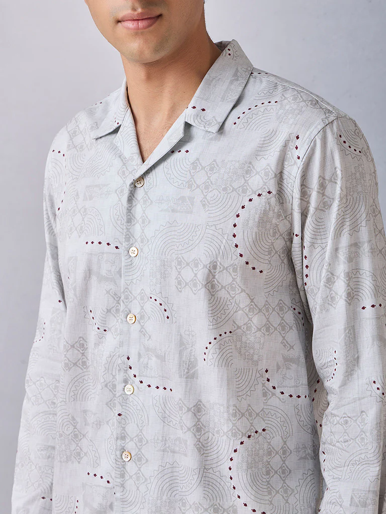 Printed Grey Shirt - Image 3