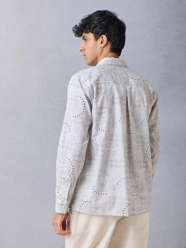 Printed Grey Shirt - Image 4