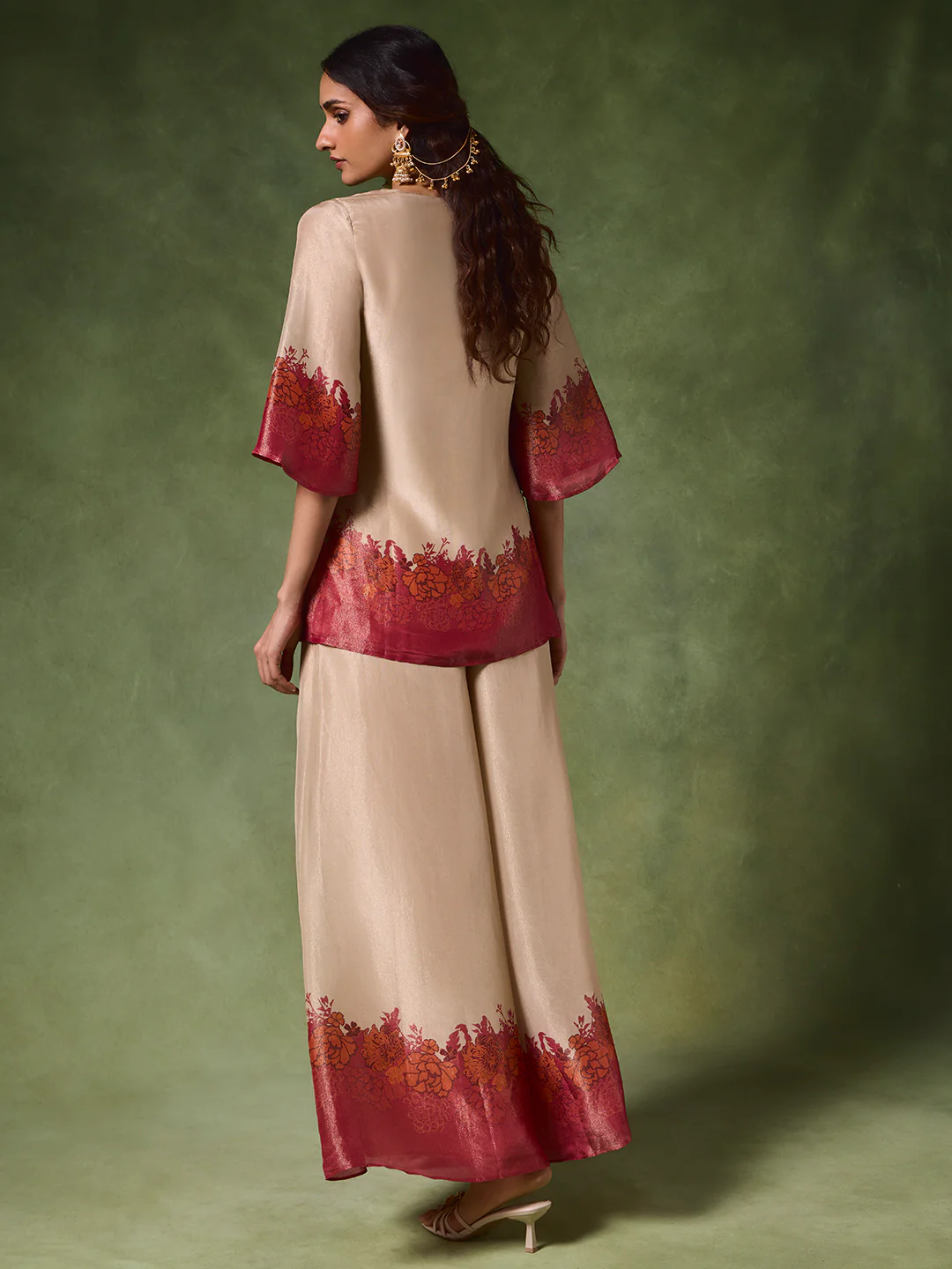 Printed Kurta Set – Beige - Image 4