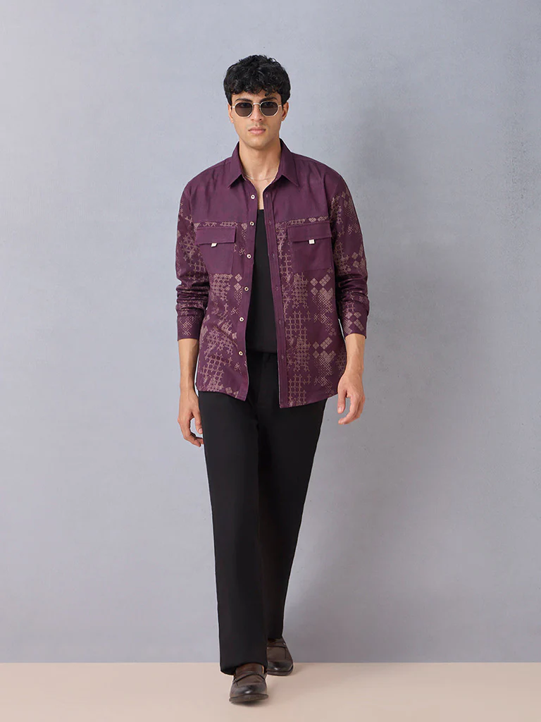 Printed Purple Shirt