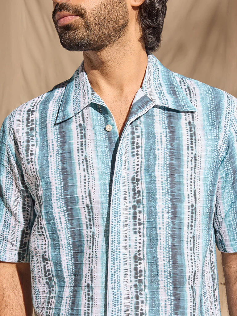 Printed Shirt - Blue - Image 3