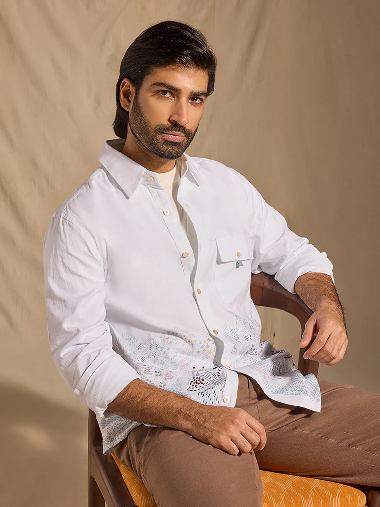 Printed Shirt - White - Image 2