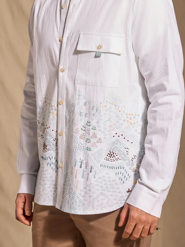 Printed Shirt - White - Image 3