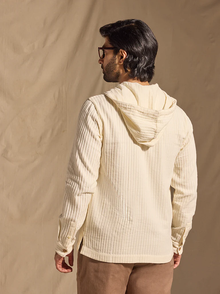 Ribbed Textured Jacket - Beige - Image 4