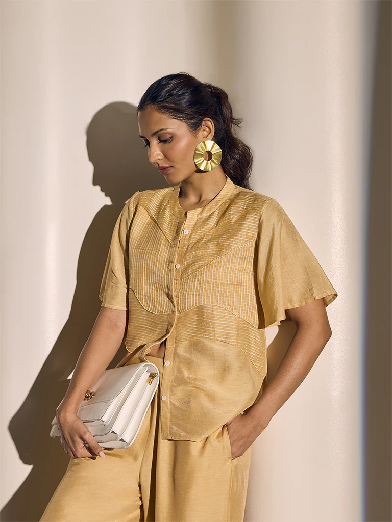 Self-Patterned Top - Cream - Image 2