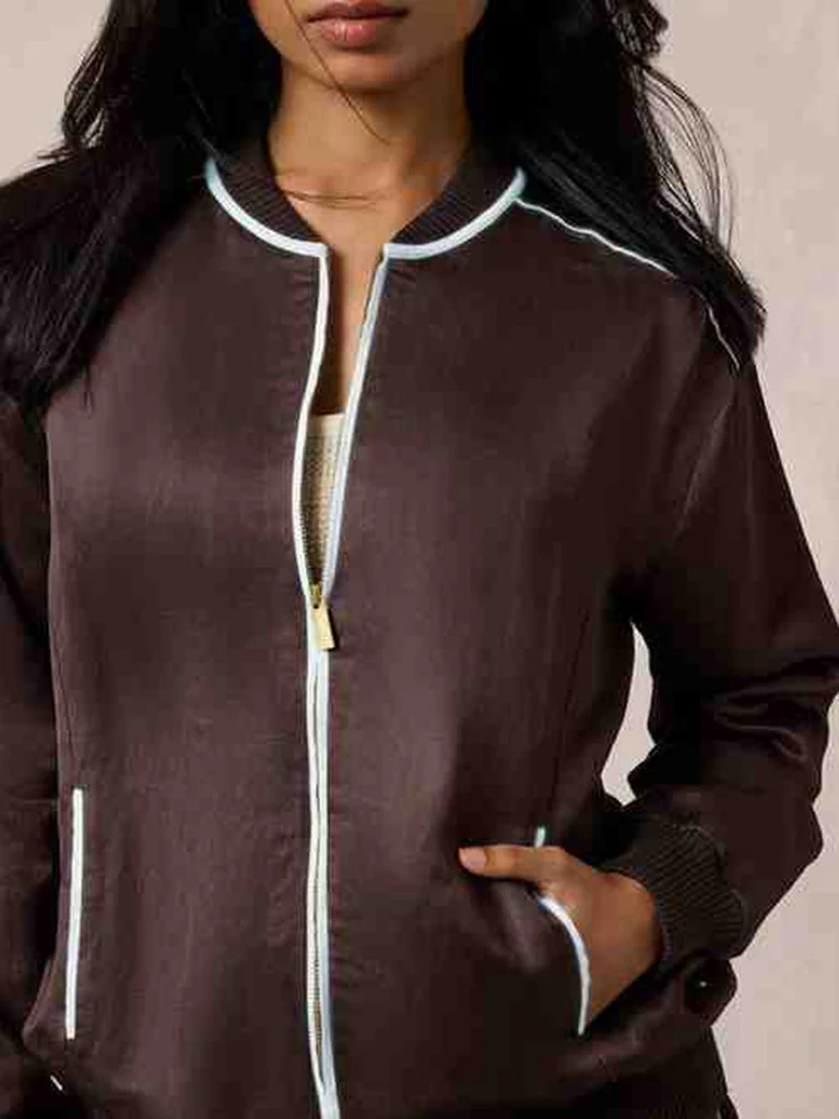 Solid Brown Jacket - Image 4