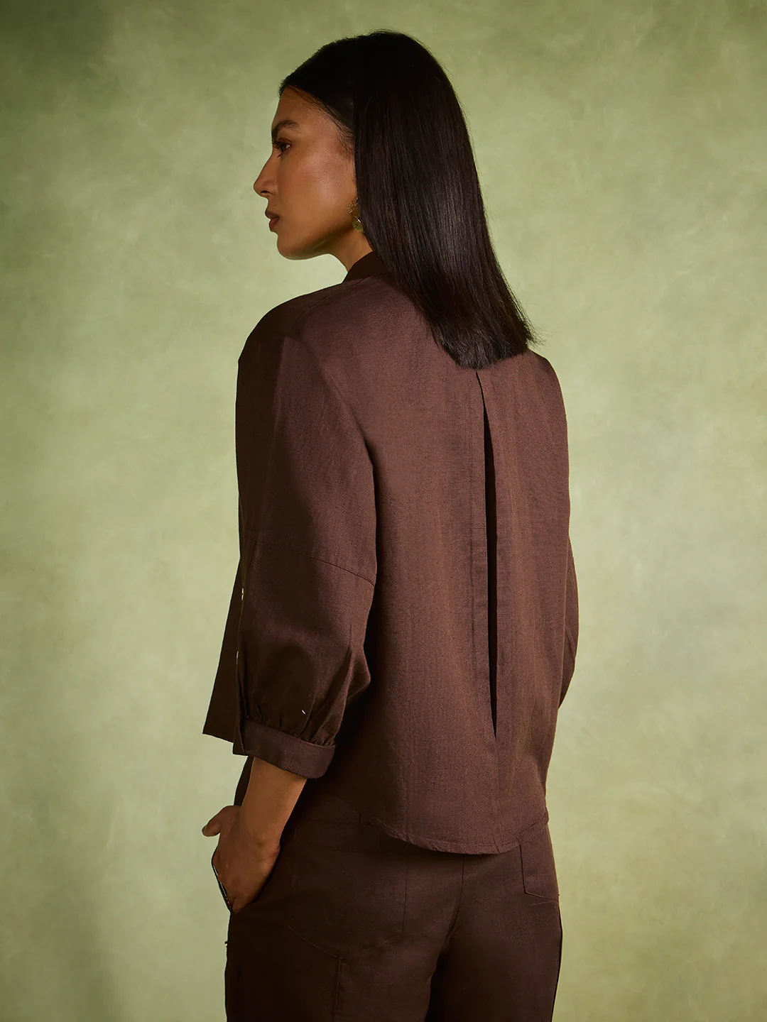 Solid Shirt – Brown - Image 4