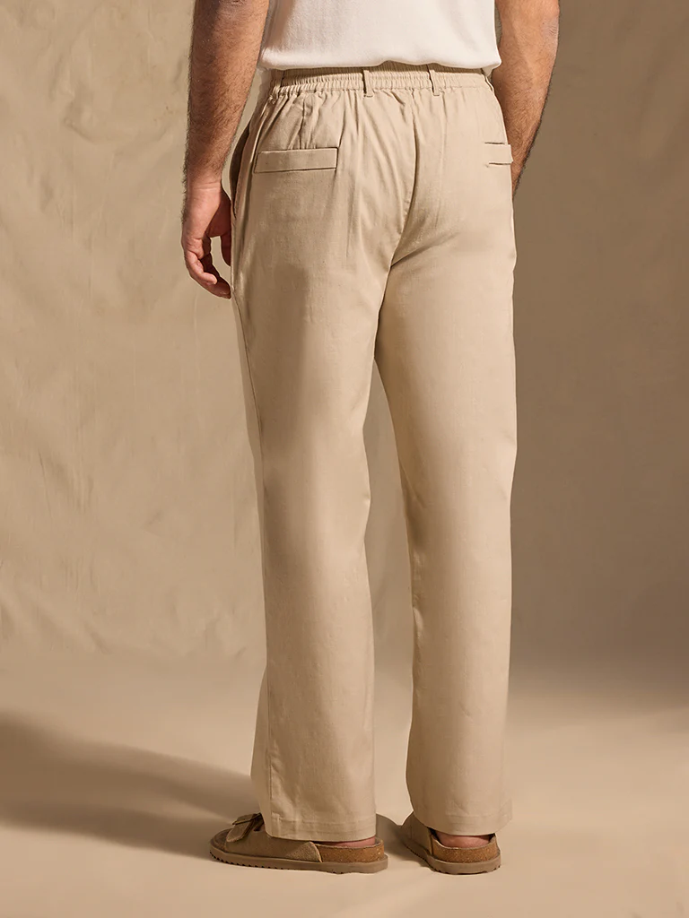 Solid Trousers - Beige - Image 4