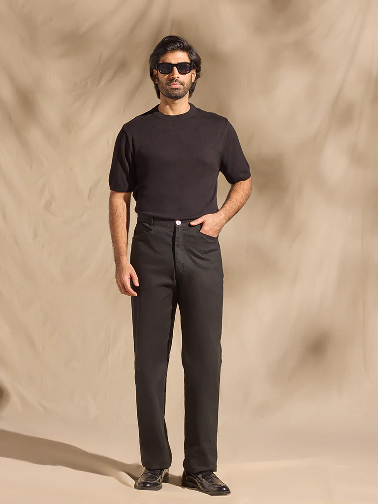 Solid Trousers - Black - Image 2