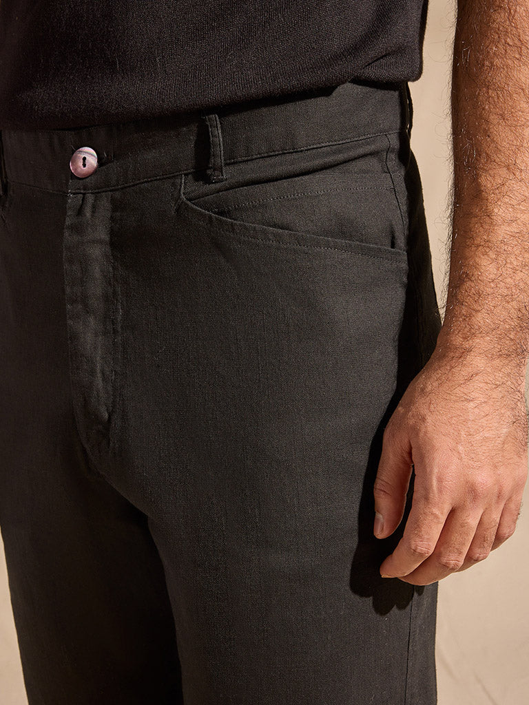 Solid Trousers - Black - Image 3