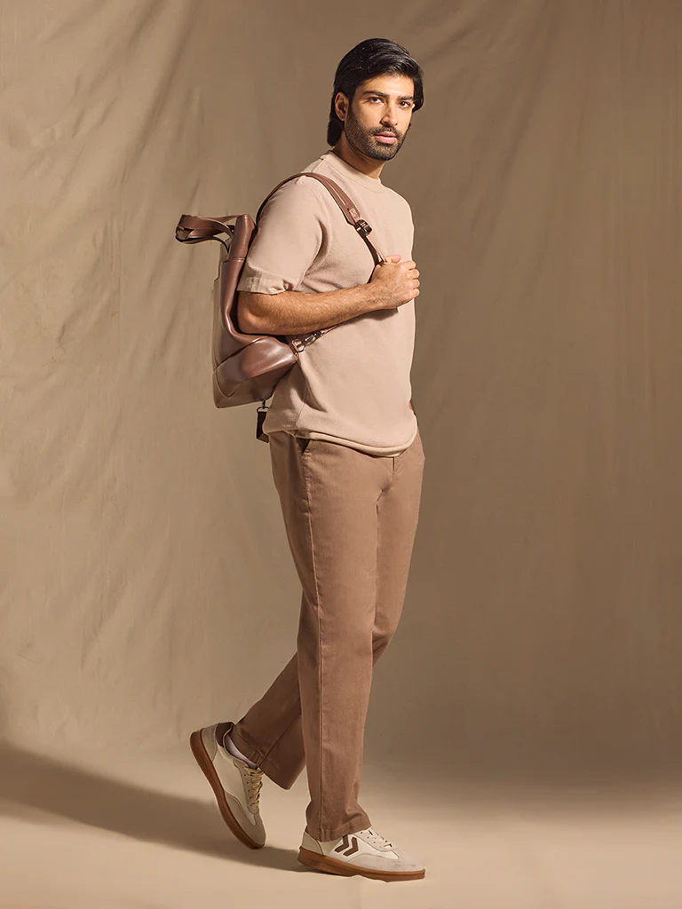 Solid Trousers - Brown - Image 2