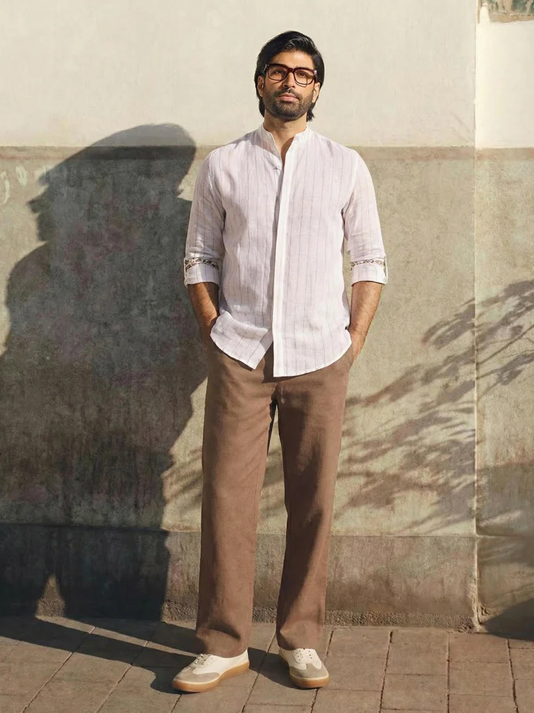 Striped Linen Shirt - White - Image 2