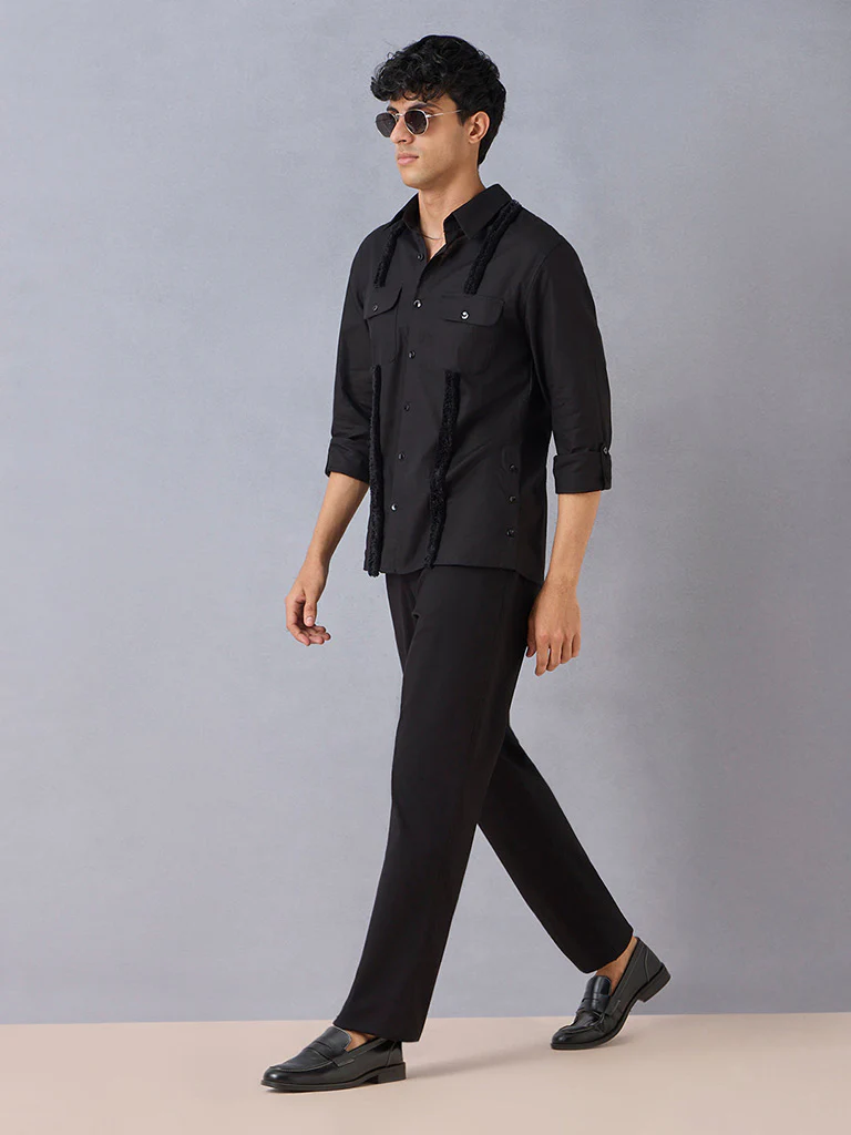 Textured Black Shirt