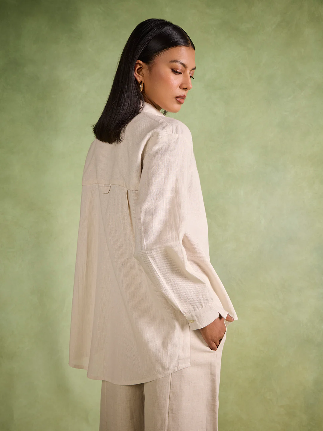 Textured Shirt – Beige - Image 4