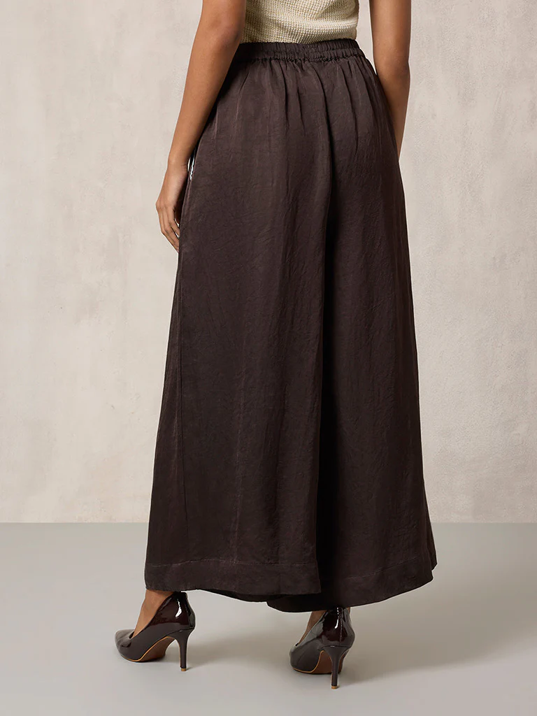 Wide-Leg Brown Pants - Image 4
