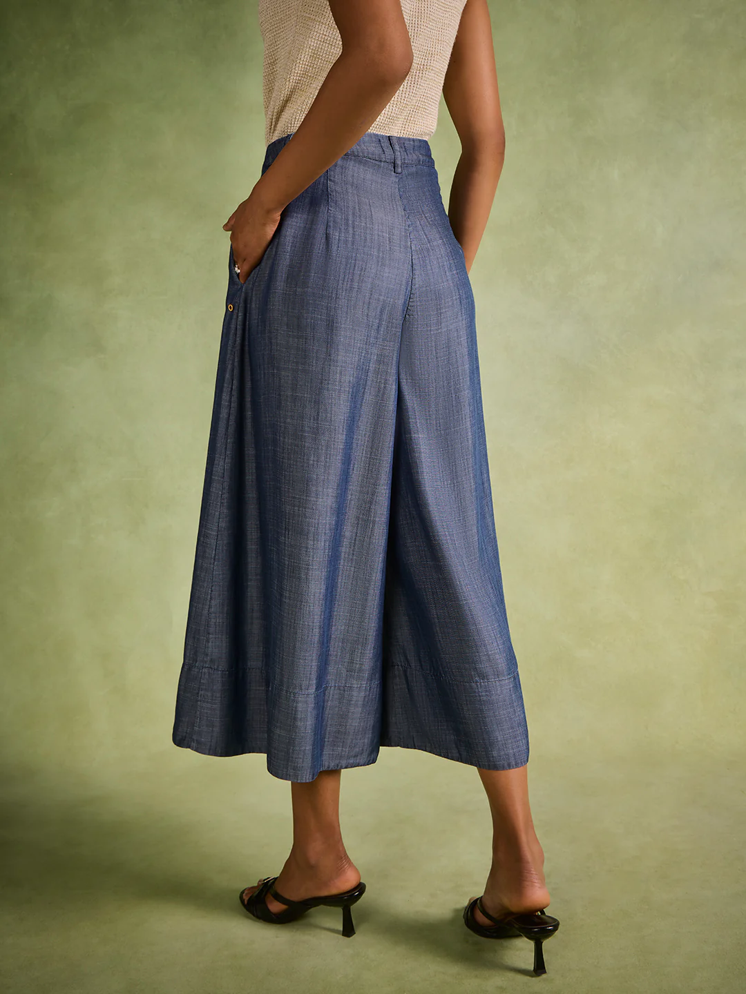 Wide-Leg Denim Pants – Blue - Image 4