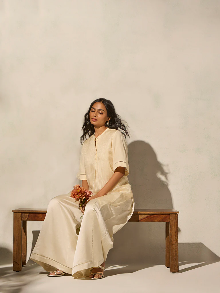 Wide-Leg Pants - Ivory - Image 2
