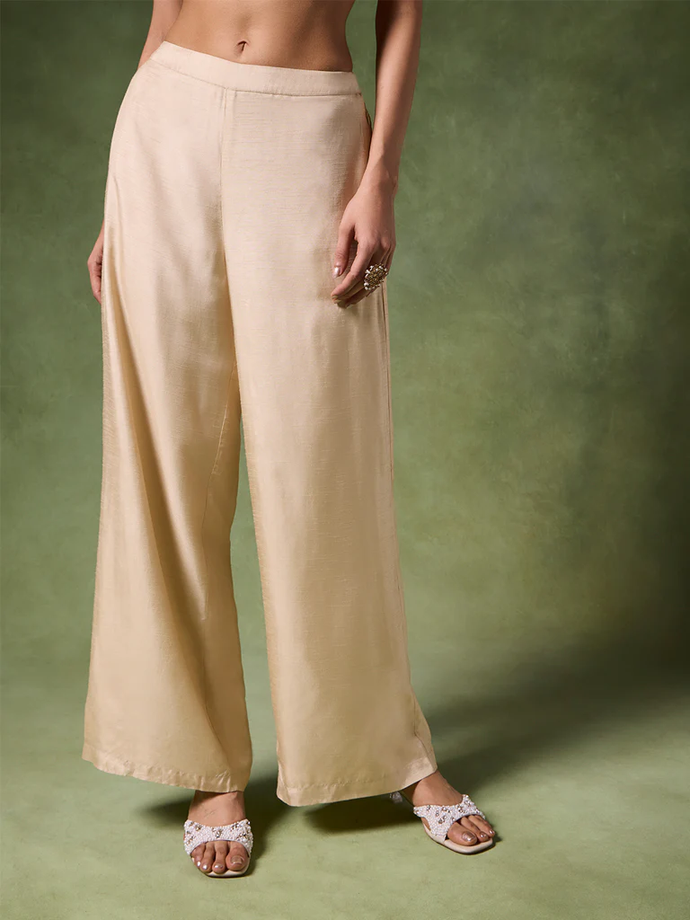 Wide-Leg Palazzos – Ivory
