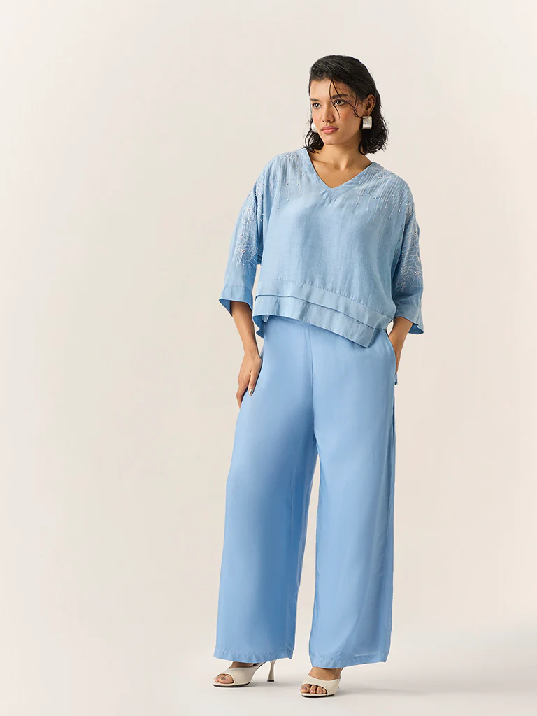 Wide-Leg Pants – Blue - Image 2