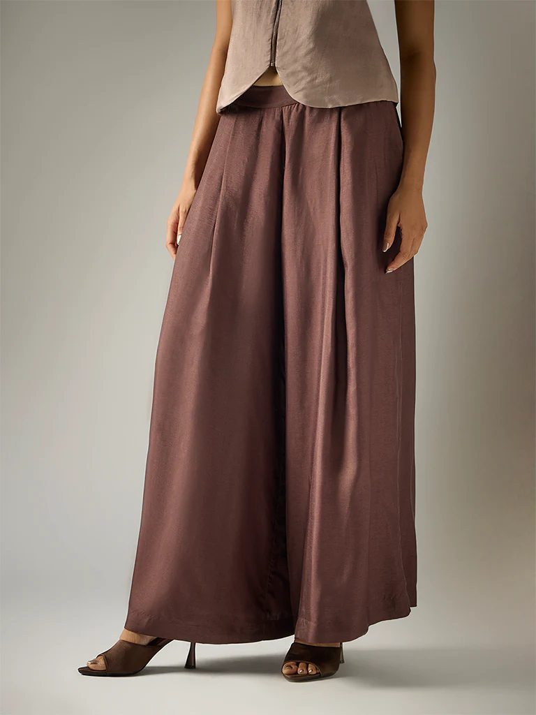 Wide-Leg Pants – Brown