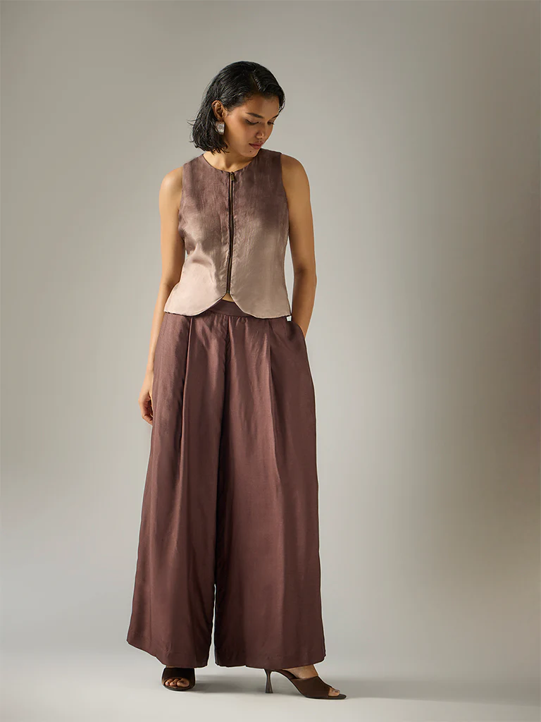 Wide-Leg Pants – Brown - Image 2