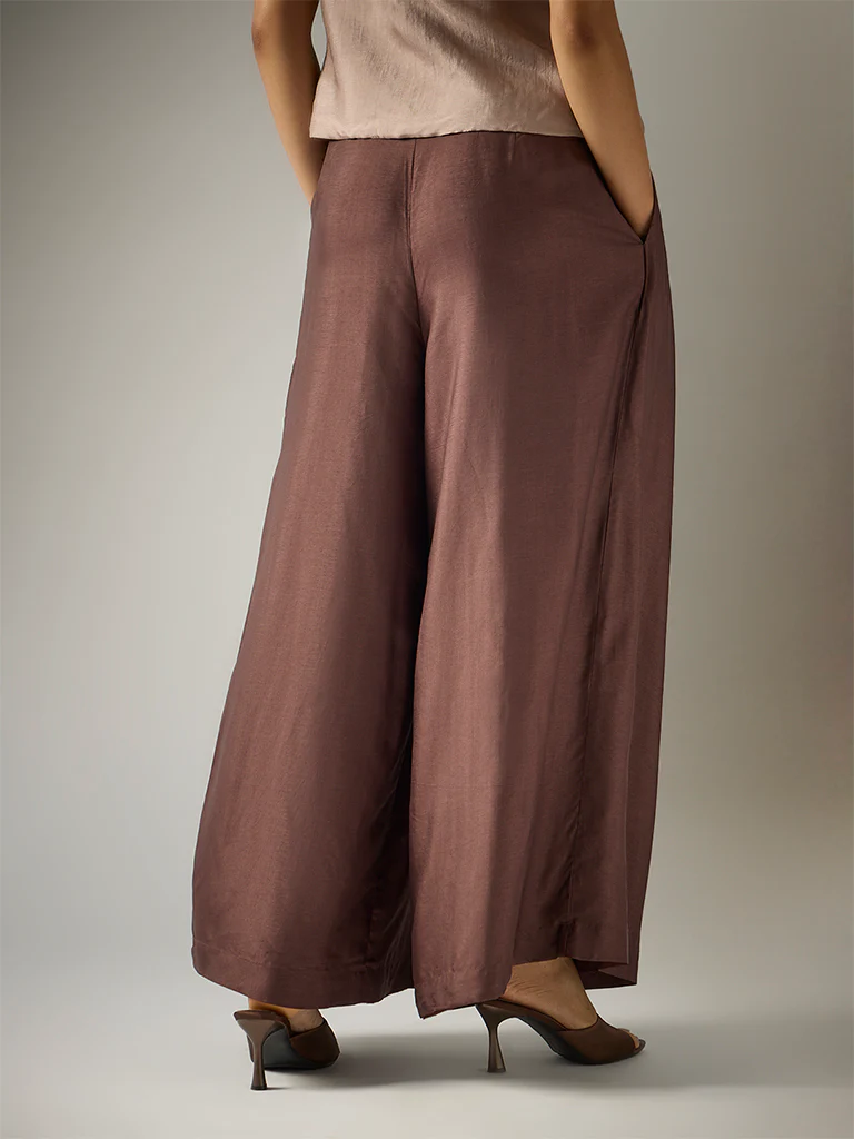 Wide-Leg Pants – Brown - Image 4