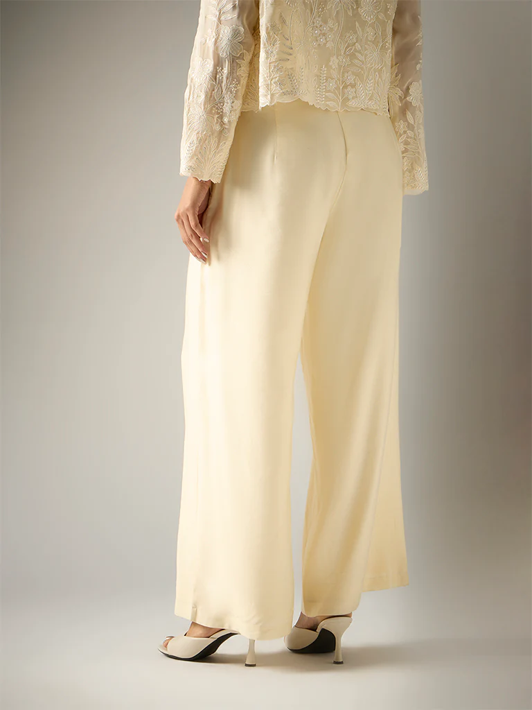 Wide-Leg Pants – Cream - Image 4
