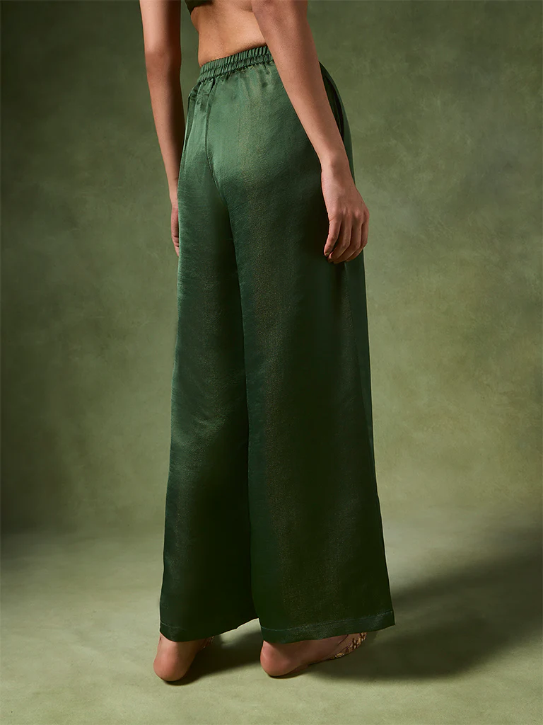 Wide-Leg Pants – Green - Image 4