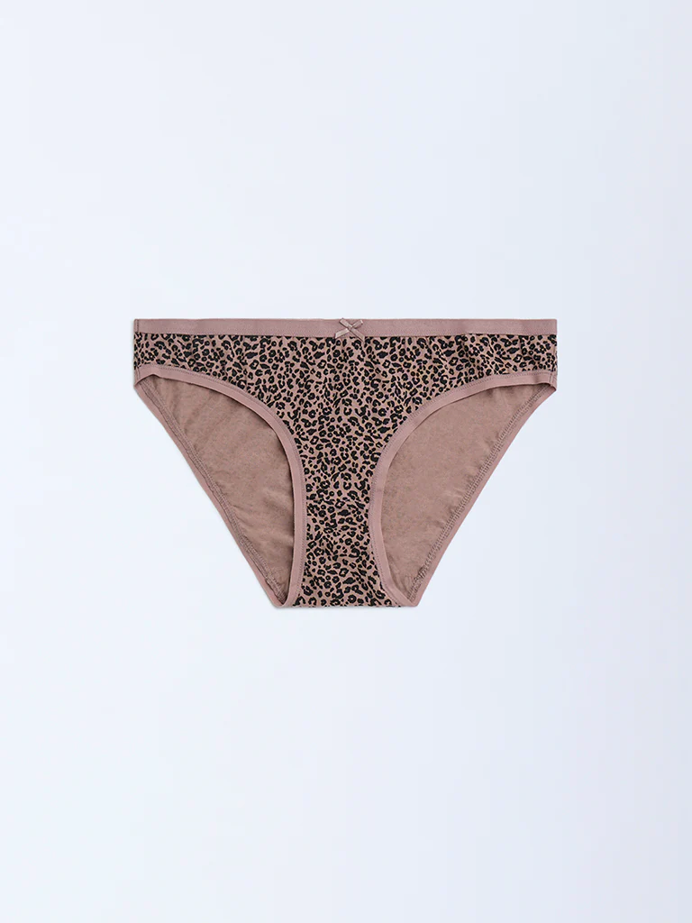Wunderlove Beige Cotton-Blend Bikini Briefs - Pack of 3 - Image 4