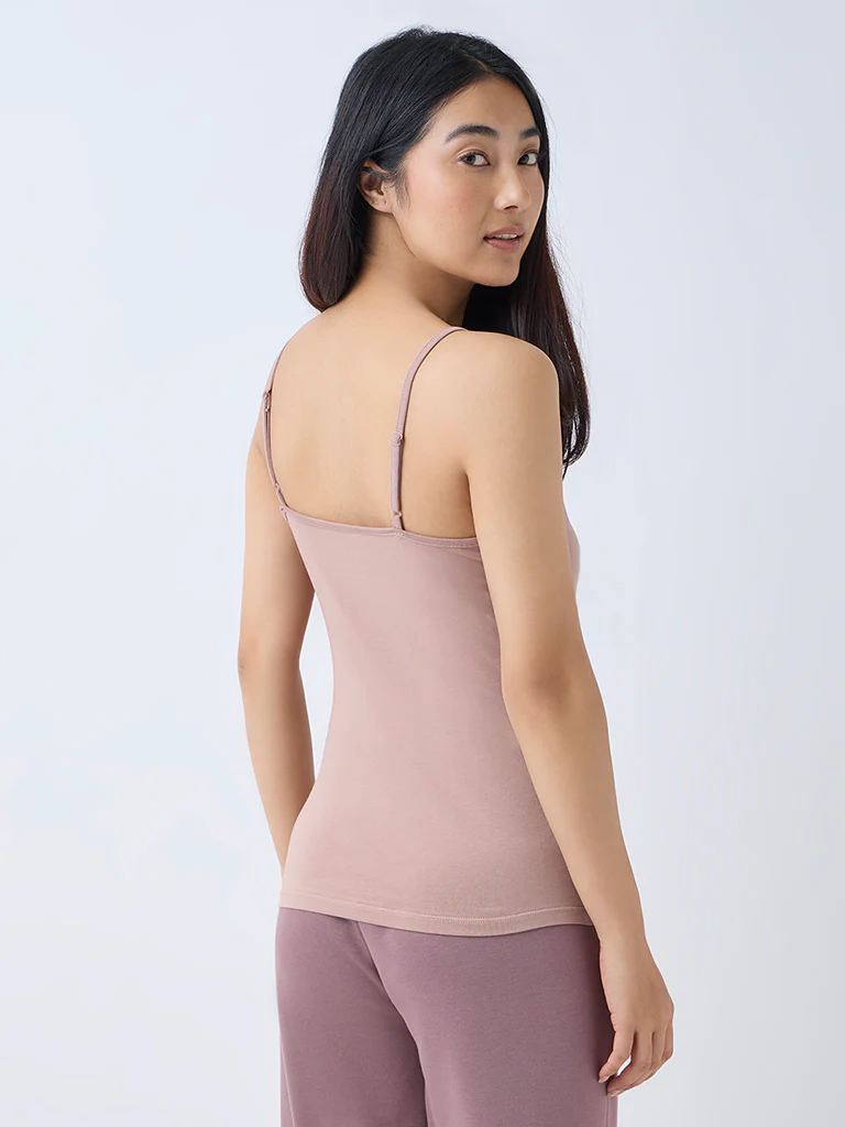 Wunderlove Beige Cotton-Blend Camisoles - Pack of 2 - Image 5