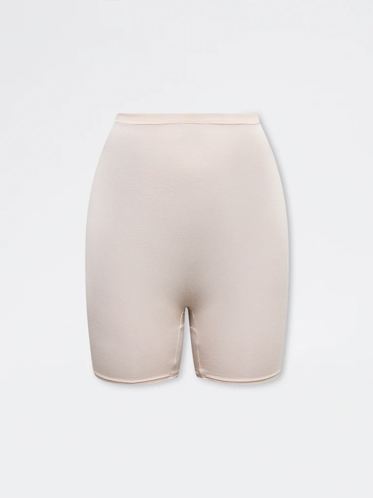 Wunderlove Beige Cotton-Blend High-Rise Cycling Shorts - Image 5