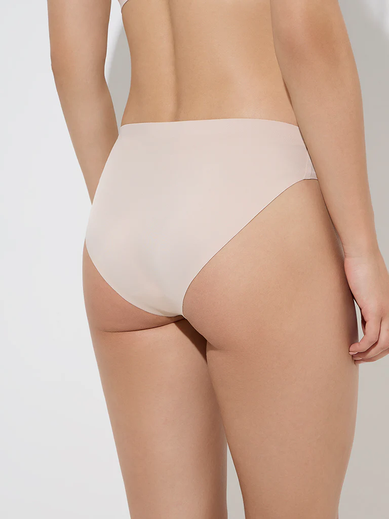 Wunderlove Beige Invisible Hi-Leg Briefs - Image 6