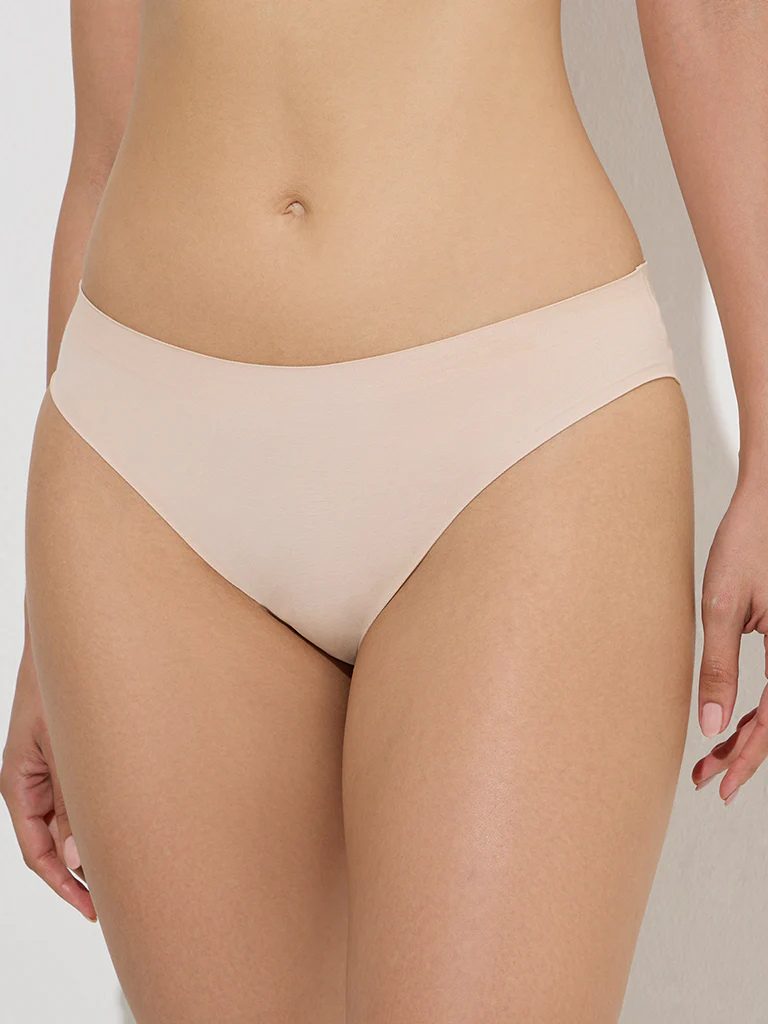 Wunderlove Beige Invisible Hi-Leg Briefs - Image 2