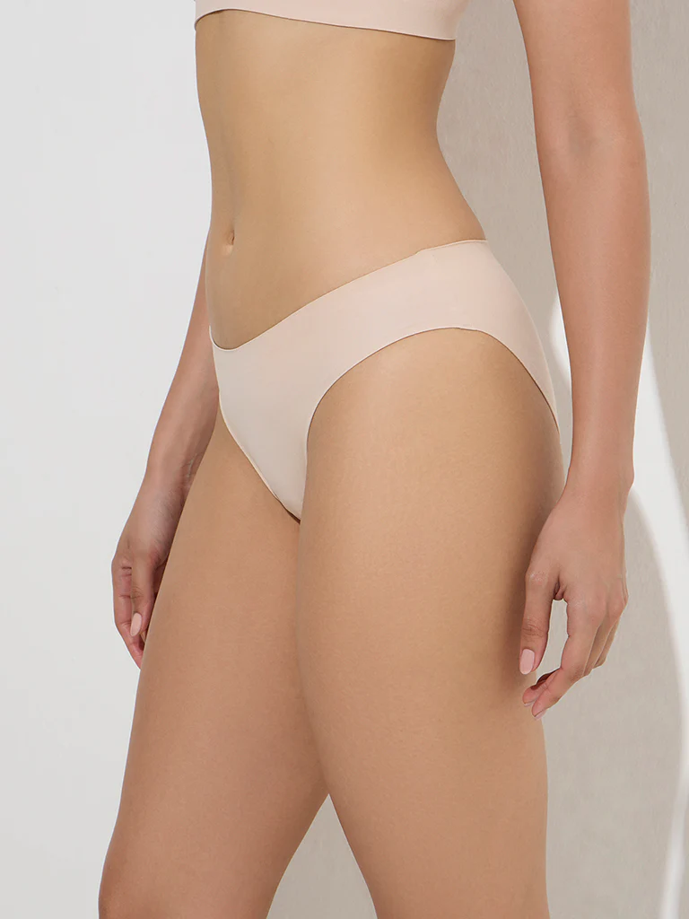 Wunderlove Beige Invisible Hi-Leg Briefs - Image 3