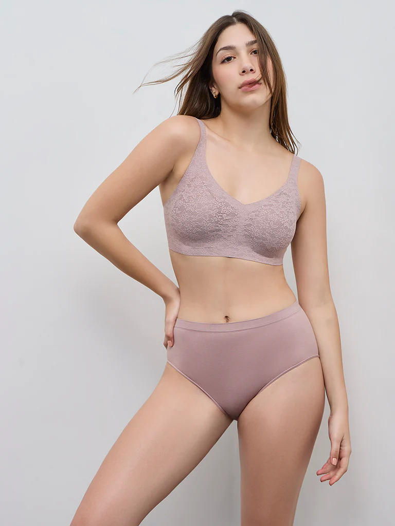 Wunderlove Beige Lace Design Padded Bra