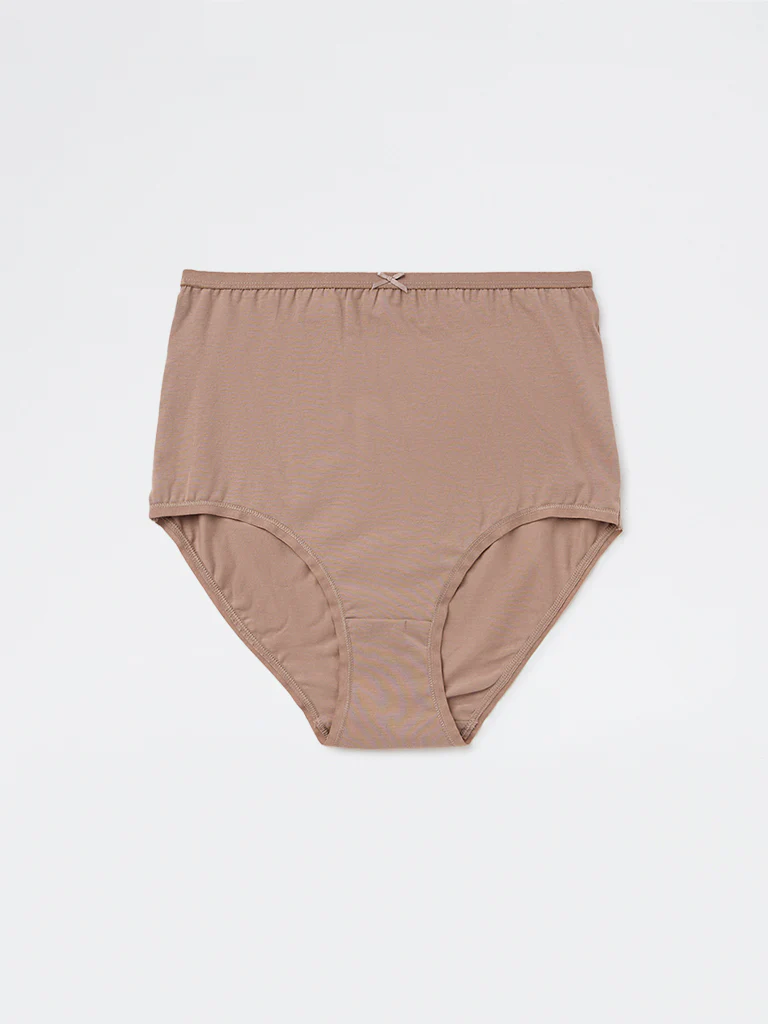 Wunderlove Beige Printed Cotton-Blend Full Briefs - Pack of 3 - Image 7