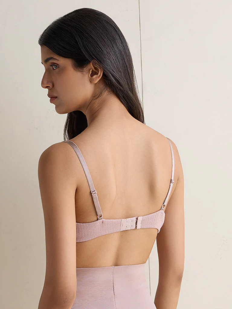 Wunderlove Beige Ribbed Underwired Bra - Image 4