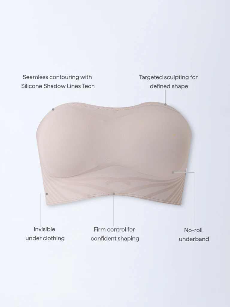 Wunderlove Beige Shadow Sculpt Padded Bandeau Bra - Image 5