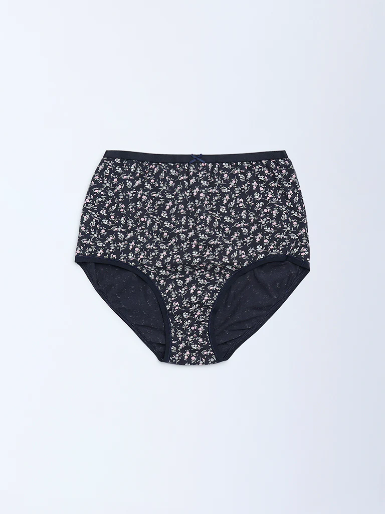 Wunderlove Black Cotton-Blend Full Briefs - Pack of 3 - Image 5