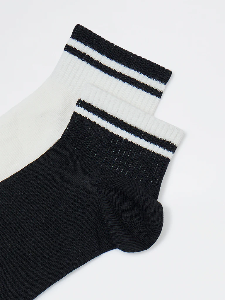 Wunderlove Black Cotton-Blend Socks - Pack of 2