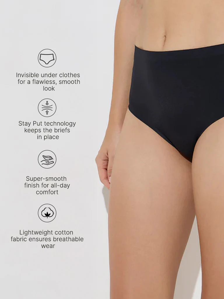 Wunderlove Black Invisible Full Briefs - Image 3