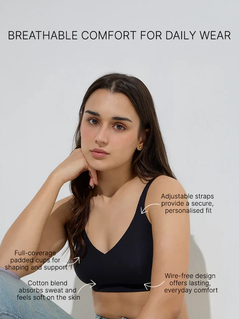 Wunderlove Black Invisible Padded Bra - Image 4
