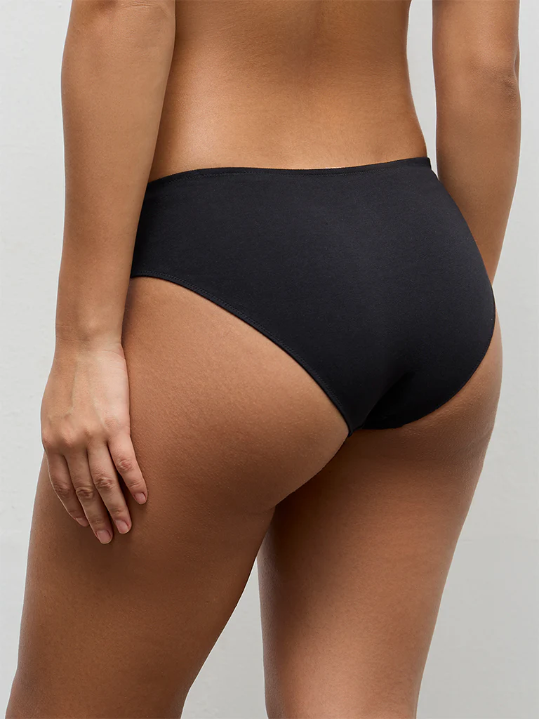 Wunderlove Black Lace-Detailed Cotton-Blend Hipster Briefs - Pack of 2 - Image 5