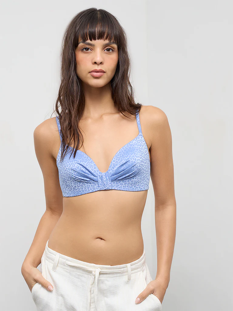 Wunderlove Blue Animal Printed Padded Bra